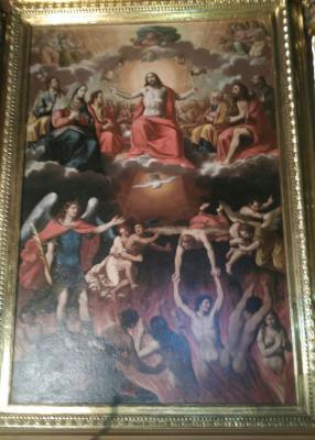 Preciosa pintura en la iglesia de Navarrete: la salvación de las ánimas del Purgatorio